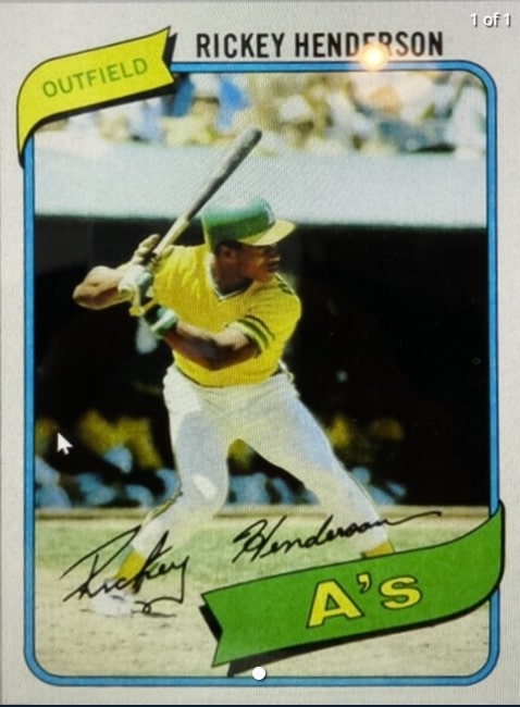 1980 Topps 482 Rickey Henderson Rookie Card