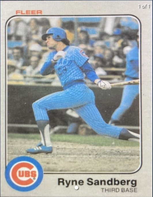 1983 Fleer 507 Ryne Sandberg Rookie Card