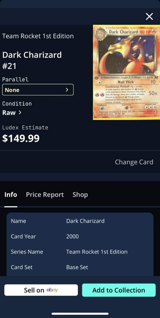 Team Rocket Dark Charizard Card