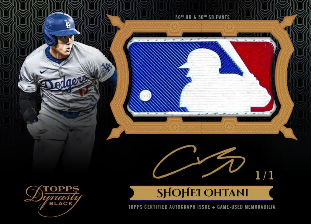 MLB MVP Favorites and Their Most Expensive Card 4 Shohei Ohtani Topps 2024 50-50 Dynasty Black Logoman Autograph
