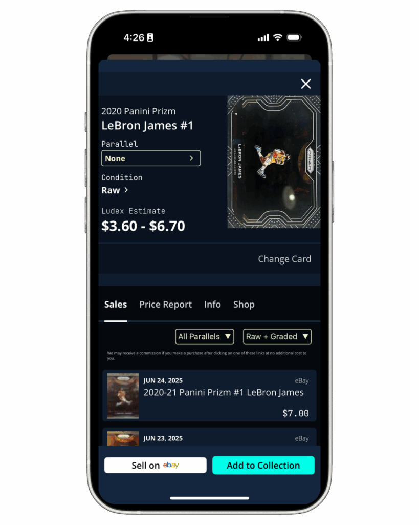 2020 Panini Prizm #1 LeBron James card