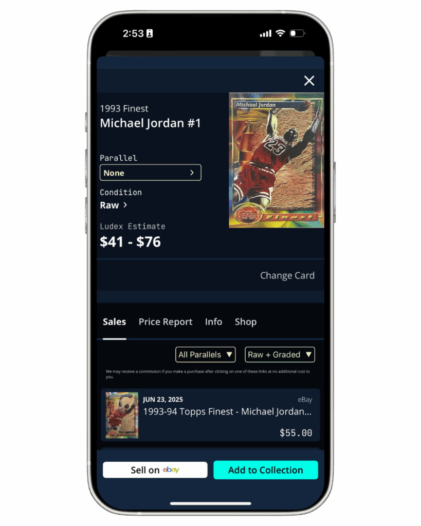1993 Finest #1 Michael Jordan card