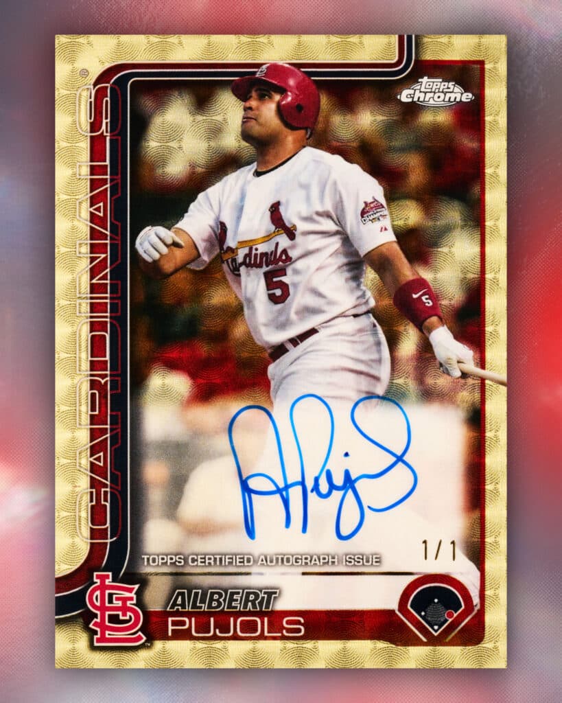2025 Topps Chrome Baseball Superfractor Autographed Card Albert Pujols 1:1