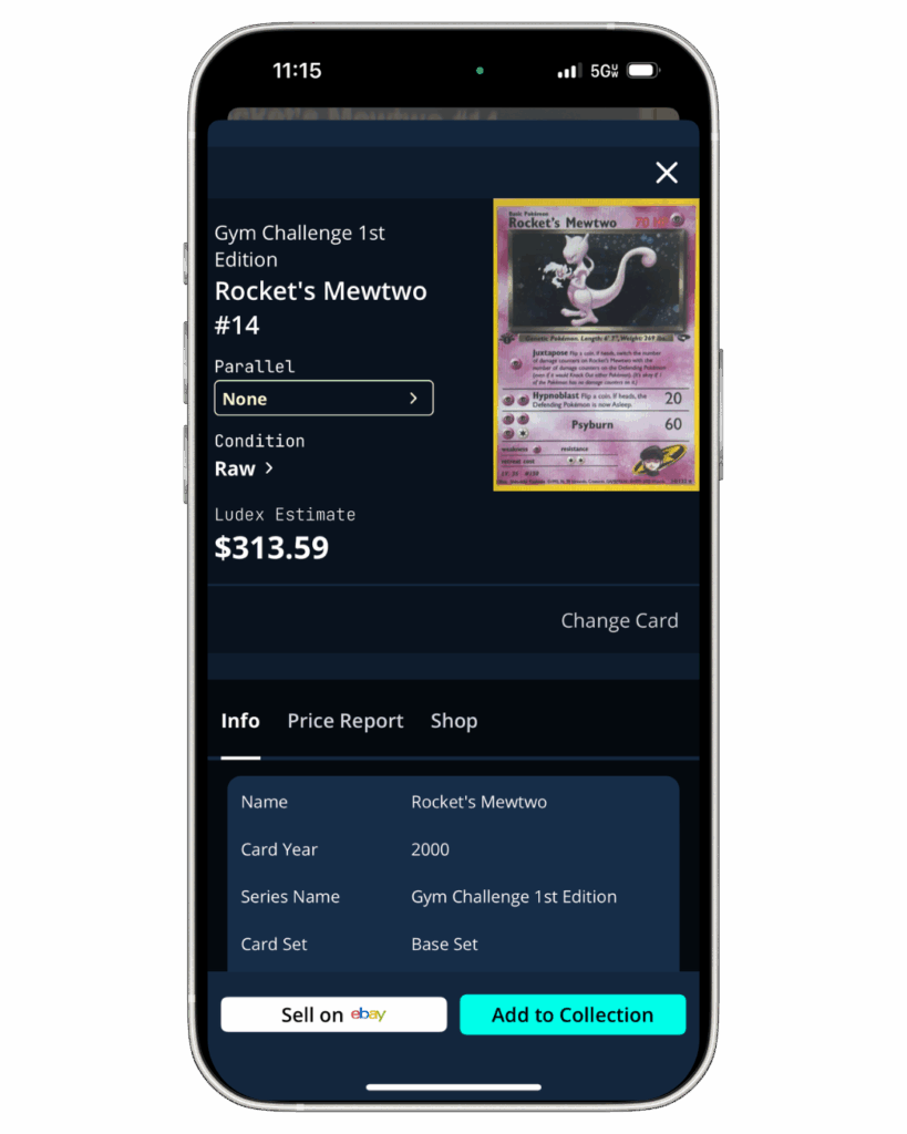 Gym Challenge 1st Edition Rocket's Mewtwo #14 card
