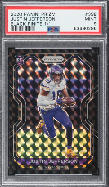2020 Prizm Justin Jefferson Black Finite 1/1 PSA 9