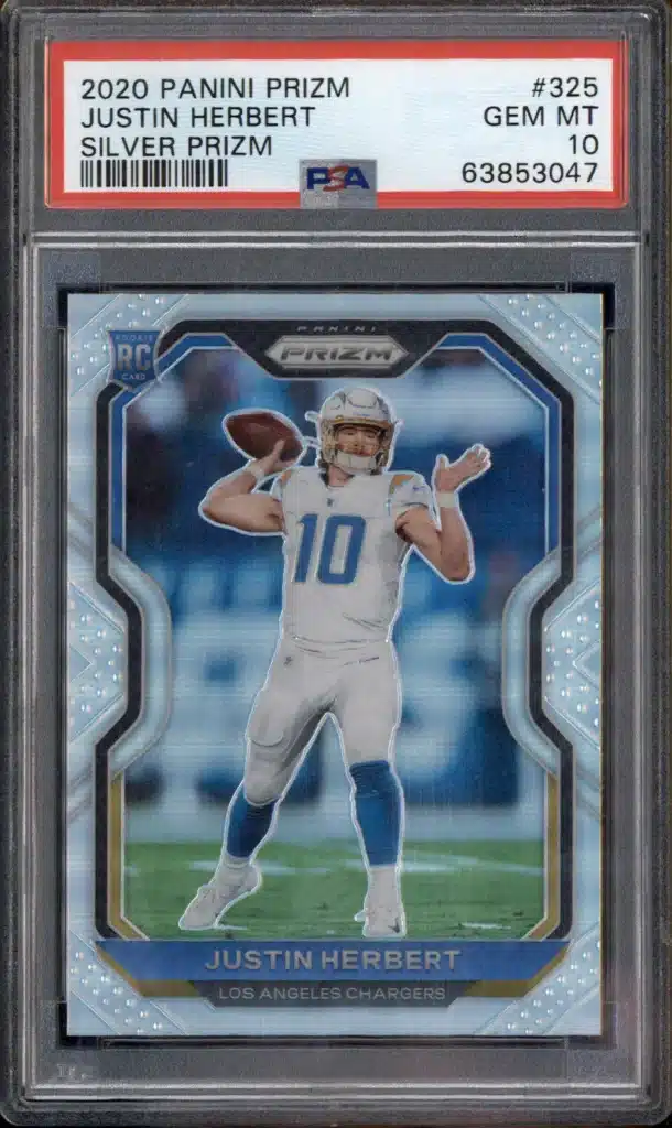 2020 Panini Prizm Justin Herbert Silver PSA 10