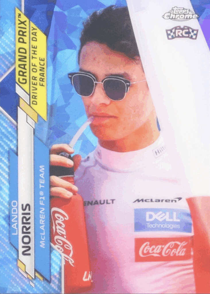 2020 Topps Chrome Sapphire F1 Lando Norris Grand Prix Driver of the Day
