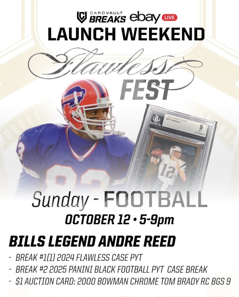 CardVault eBay Live Flawless Football Event Flyer