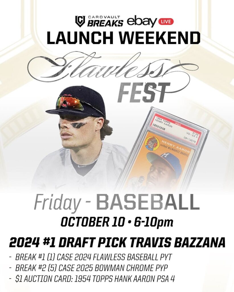 CardVault eBay Live Flawless Baseball Event Flyer