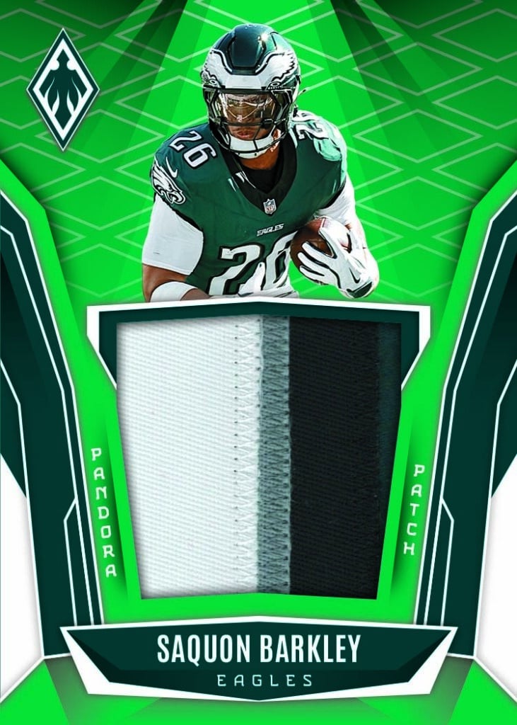 2025 Panini Phoenix Football Pandora Patch Patches Green Saquon Barley