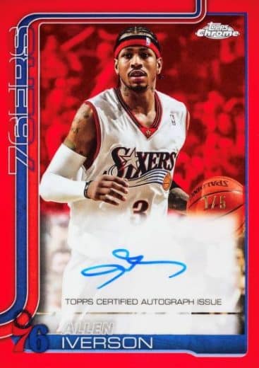 2025 26 Topps Chrome Red Auto Allen Iverson 367x520