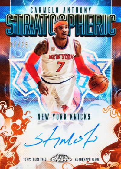 2025 26 Topps Chrome Stratospheric Auto Carmelo Anthony