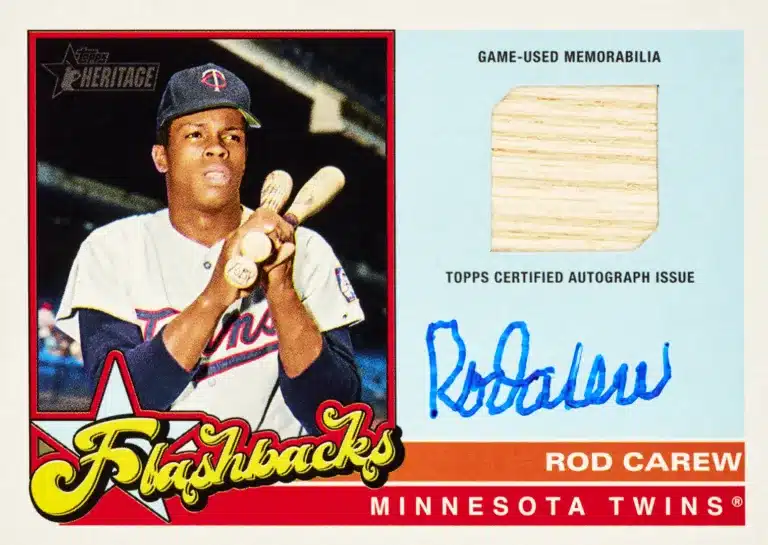 The Best Cards to Look For in 2025 Topps Heritage High Number Baseball 10 2025 Topps Heritage High Number Baseball Flashbackautorelic Handnumbered Rodcarew Fr 768x545