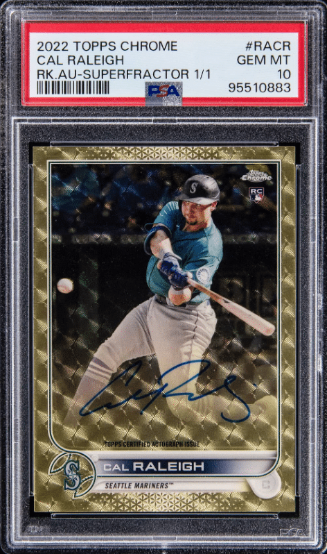 2022 Topps Chrome Rookie Autograph SuperFractor Cal Raleigh PSA 10