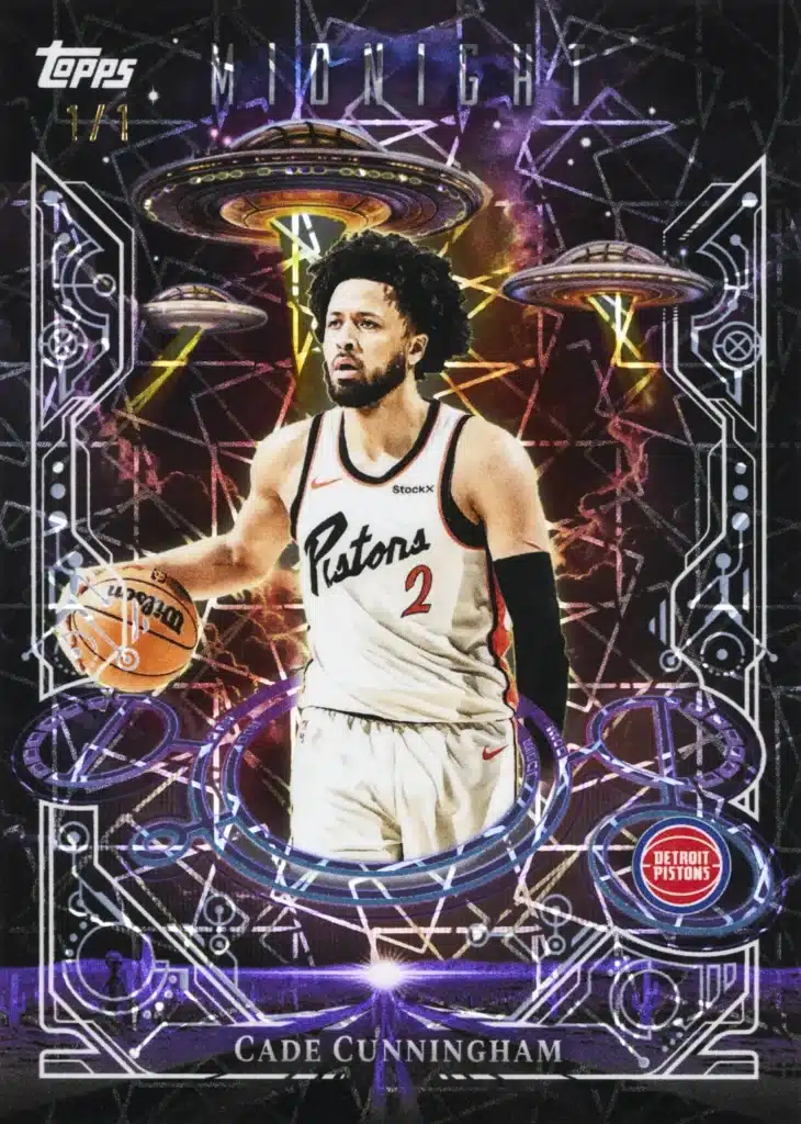 Best Cards to Look For in 2025 Topps Midnight Basketball 3 2026 Topps Midnight Basketball Daydreamers Blacklight Cadecunningham Fr