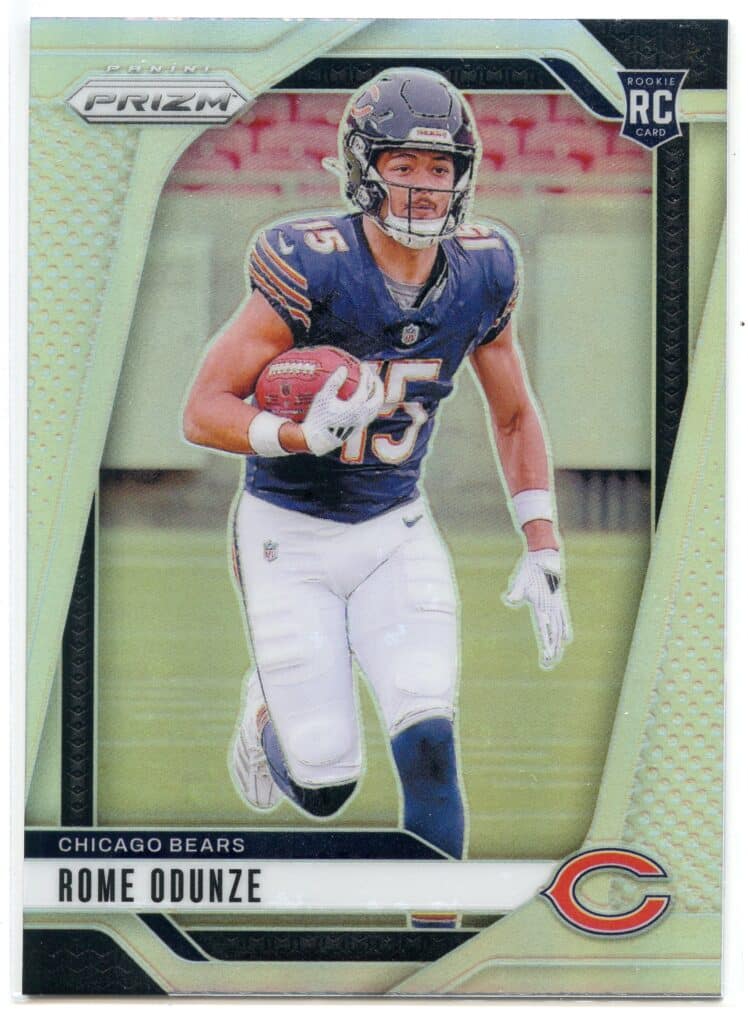 2024 Panini Prizm Rome Odunze Silver Prizm Bad Lighting 2