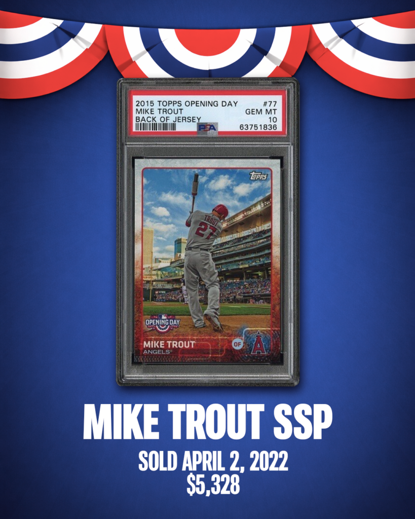 The Highest Sales from Topps Opening Day 5 Mike Trout SSP Ludex