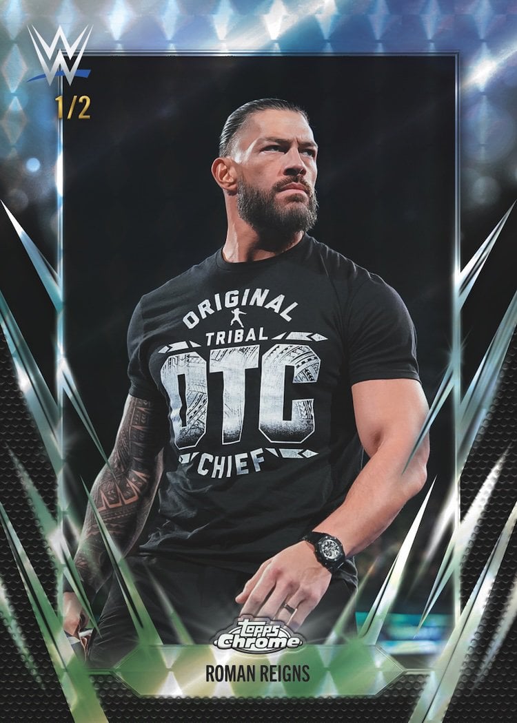 The Best Cards to Look For in 2026 Topps Chrome WWE 4 2026 Topps Chrome WWE Roman Reigns Black Geometric Refractor 1/2 Ludex Blog