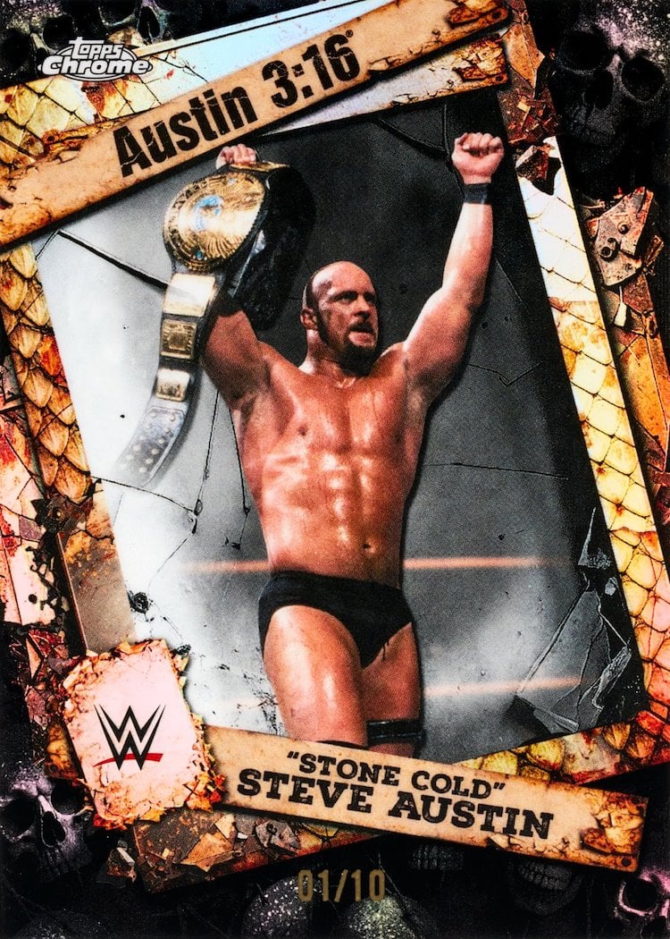 The Best Cards to Look For in 2026 Topps Chrome WWE 11 2026 Topps Chrome WWE Stone Cold Steve Austin Austin 3:16 Insert /10 Ludex Blog