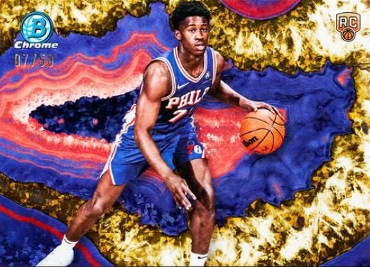2025-26 Bowman Basketball: The Complete Collector's Guide 6 2025-26 Bowman Basketball Crystallized VJ Edgecombe Philadelphia 76ers Rookie Card