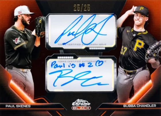 2026 Topps Chrome Black Dual Autographs Paul Skenes Bubba Chandler