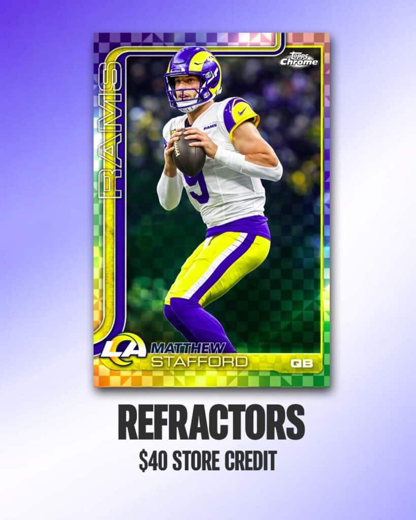 2025 Topps Chrome NFL MVP Buyback Matthew Stafford $40 Store Credit Refractor Card Ludex Blog