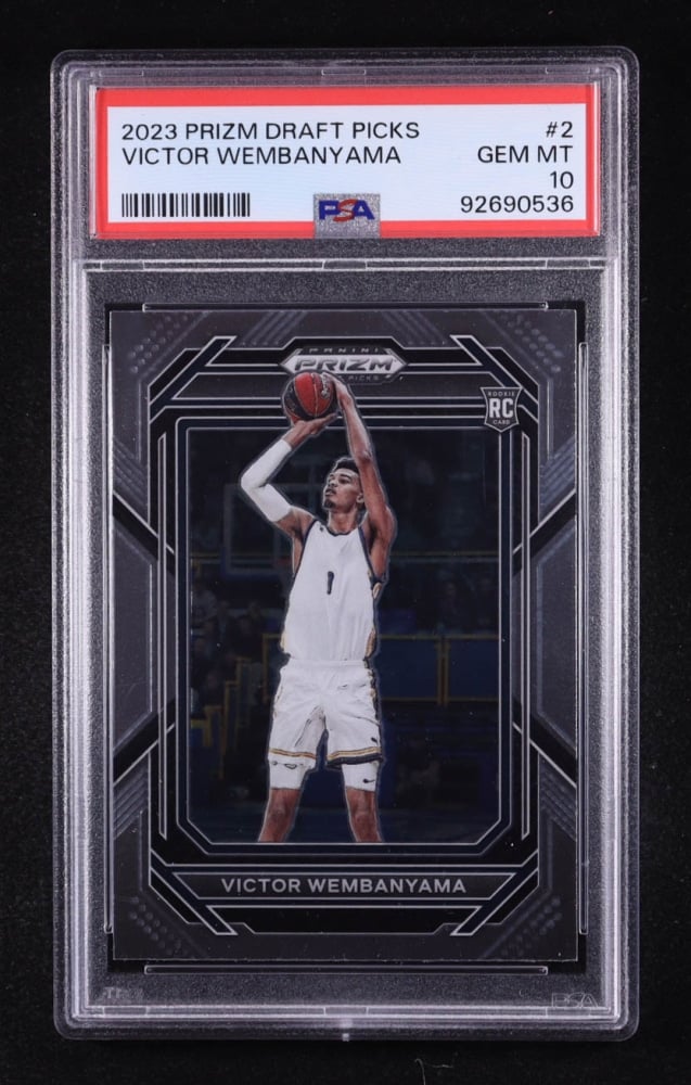 2023 Panini Prizm Draft Picks Victor Wembanyama Base Rookie Card #2 PSA 10 Graded Slab