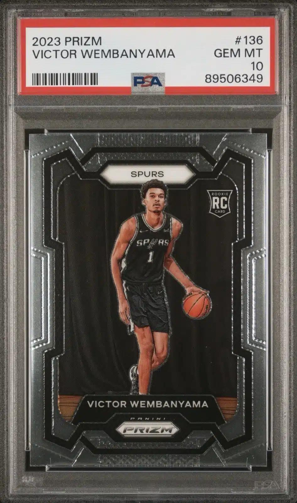 Top 10 Most Graded Victor Wembanyama Rookie Cards: PSA, BGS, SGC & CGC 12 2023 Panini Prizm Victor Wembanyama Base Rookie Card #136 PSA 10 Graded Slab