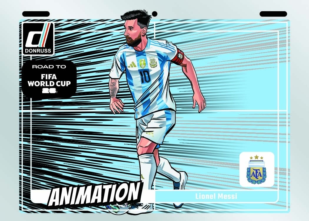 2025-26 Donruss Road to FIFA World Cup 26 Soccer Animation Lionel Messi SSP insert card