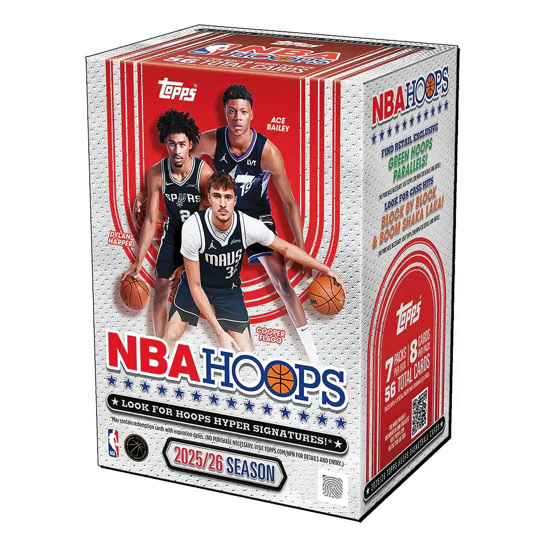 Best Cards to Look For in 2025-26 Topps NBA Hoops 5 2025-26 Topps NBA Hoops Blaster Box retail format