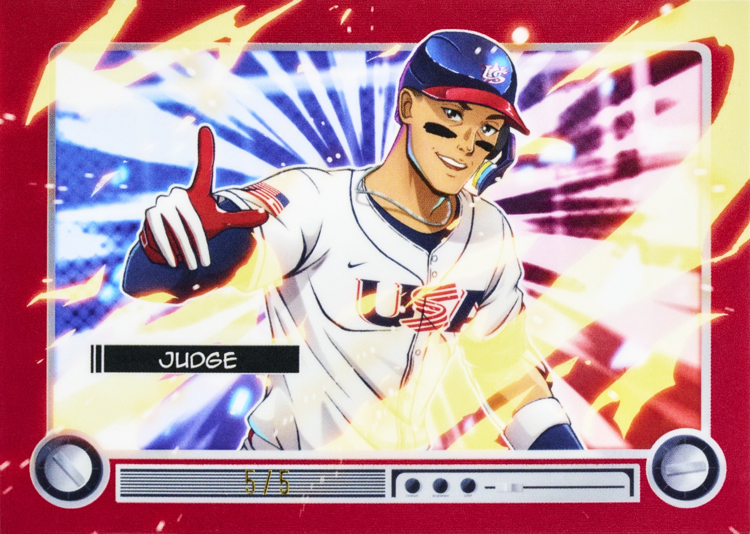 2026 Bowman Baseball Aaron Judge Anime Red Refractor insert World Baseball Classic USA uniform 5/5