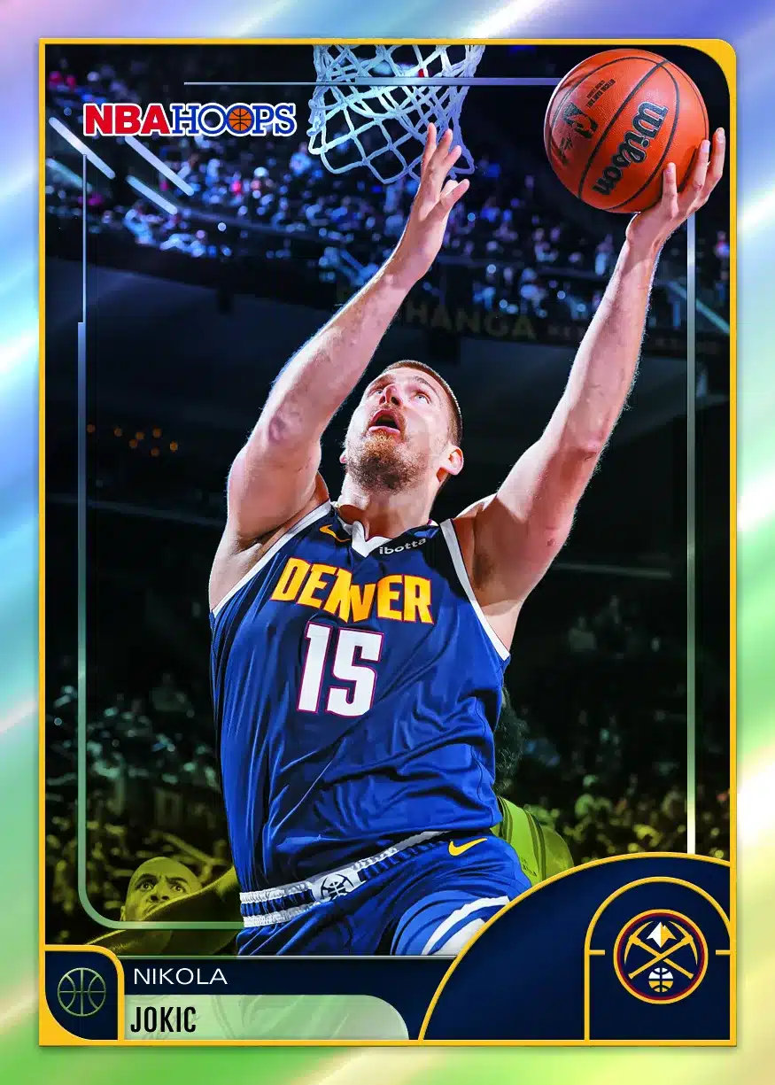 Best Cards to Look For in 2025-26 Topps NBA Hoops 9 2025-26 Topps NBA Hoops Nikola Jokic base card Denver Nuggets