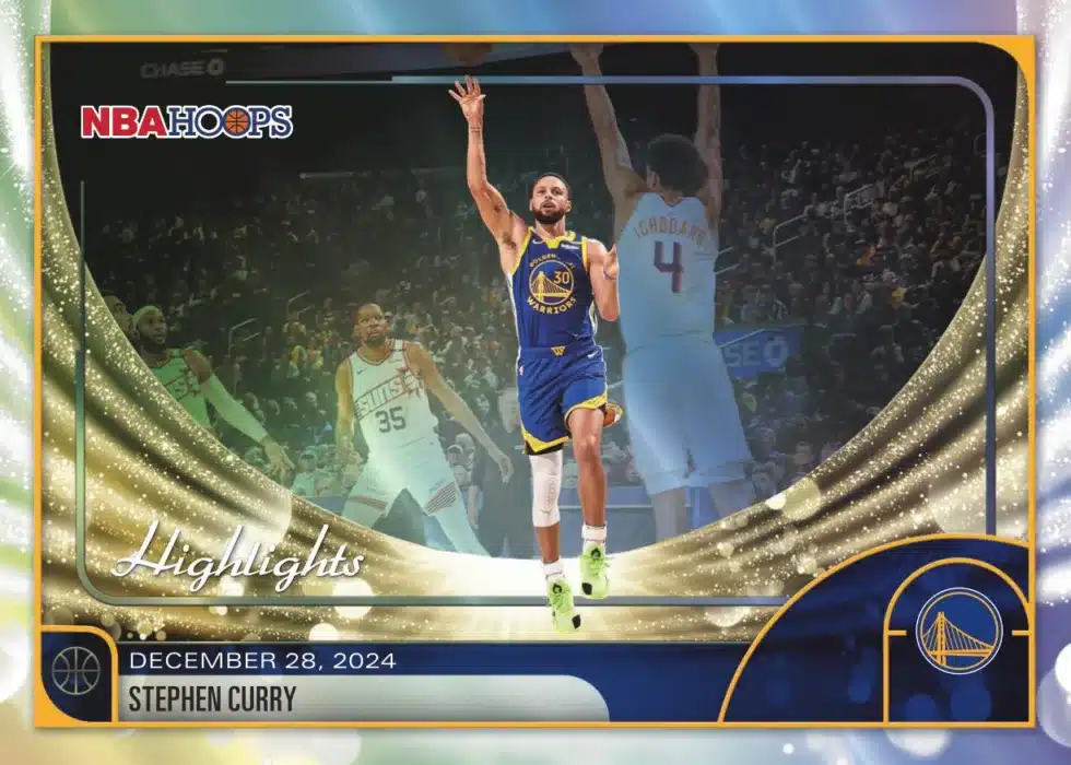 Best Cards to Look For in 2025-26 Topps NBA Hoops 12 2025-26 Topps NBA Hoops Stephen Curry Highlights insert December 28 2024