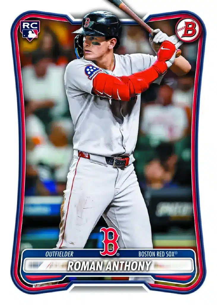 The Best Cards to Look For in 2026 Bowman Baseball 12 2026 Bowman Baseball Roman Anthony 1st Bowman Chrome rookie card Boston Red Sox outfielder