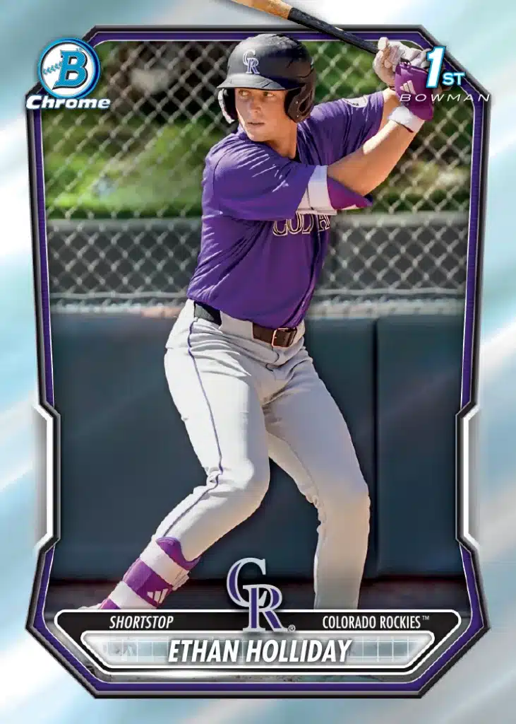 The Best Cards to Look For in 2026 Bowman Baseball 9 2026 Bowman Baseball Ethan Holliday 1st Bowman Chrome prospect card Colorado Rockies 2025 MLB Draft pick