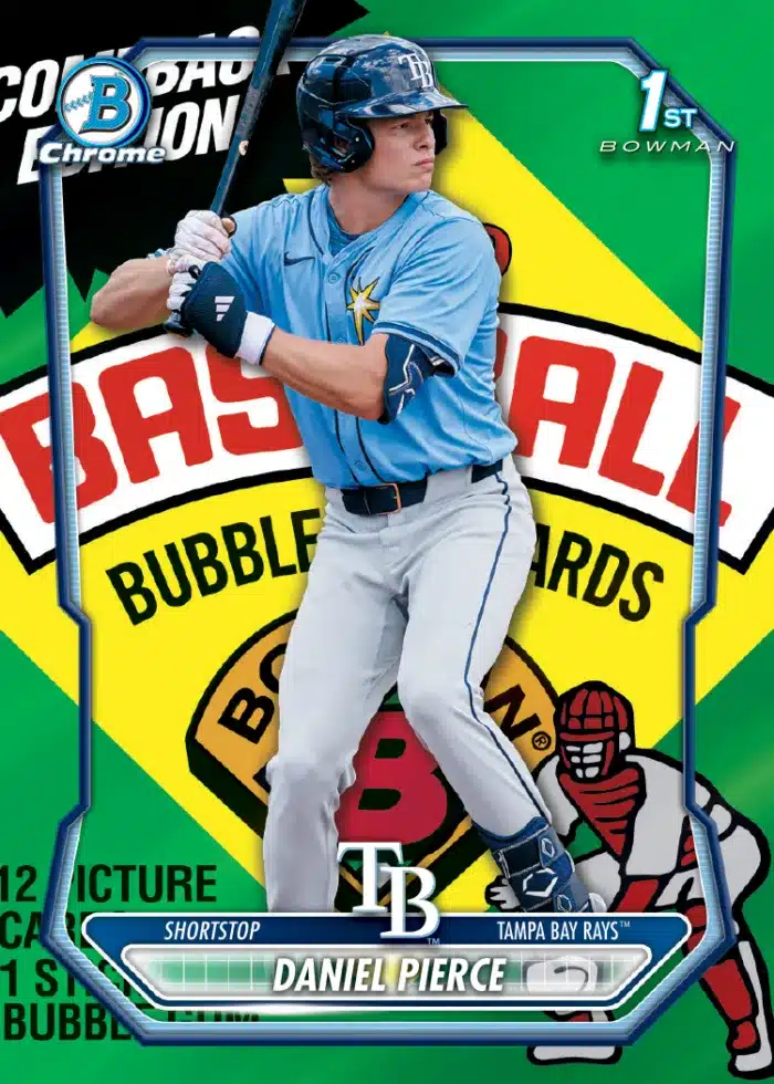 The Best Cards to Look For in 2026 Bowman Baseball 11 2026 Bowman Baseball Daniel Pierce Comebacktion Chrome 1st Bowman Tampa Bay Rays shortstop prospect