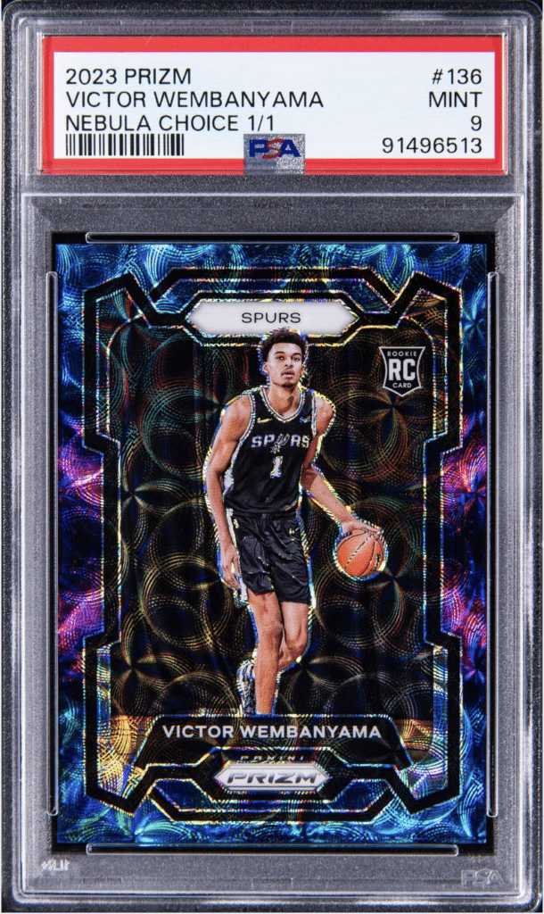 2023 Panini Prizm Victor Wembanyama Nebula Choice 1/1 PSA 9