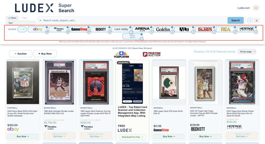 Ludex Super Search Supported Marketplaces