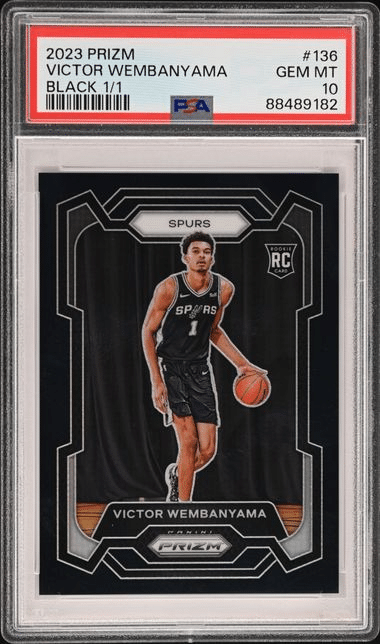 2023-24 Panini Prizm Black 1/1 Victor Wembanyama PSA 10 — sold for $5.11 million