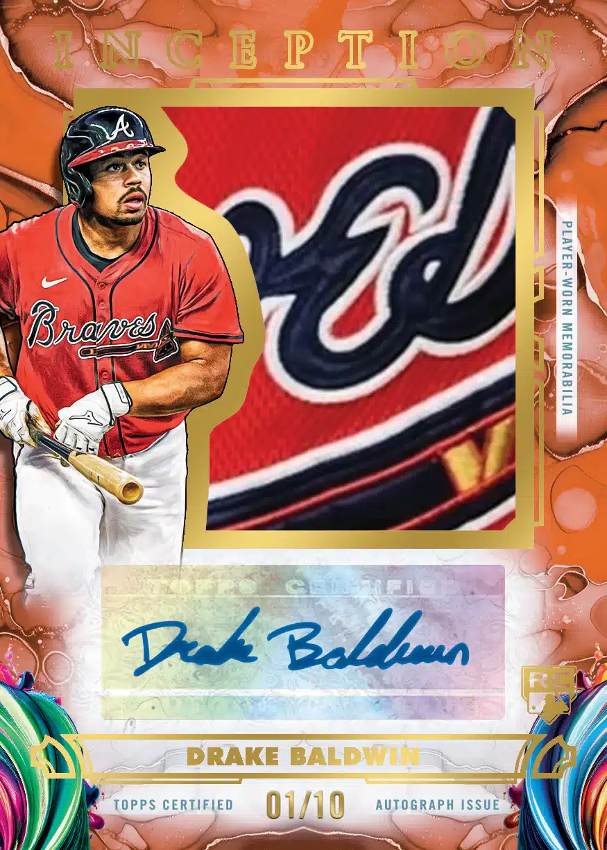 2025 Topps Inception Baseball: Checklist, Hits, and Set Breakdown 17 2025 Topps Inception Baseball Autograph Patch Drake Baldwin RC 01/10