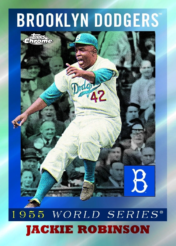 2025 Topps Chrome Platinum Baseball 1955 World Series Jackie Robinson
