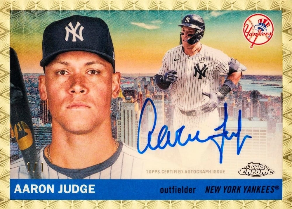 2025 Topps Chrome Platinum Baseball City Variation Autograph SuperFractor Aaron Judge