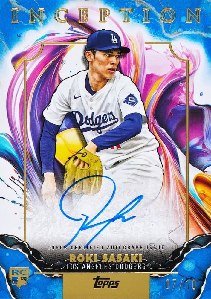 2025 Topps Inception Baseball Base Rookie Emerging Stars Autograph Blue Roki Sasaki RC 07/10