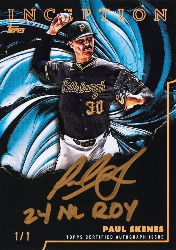 2025 Topps Inception Baseball Gold Ink Inscribed Autograph Paul Skenes 1/1