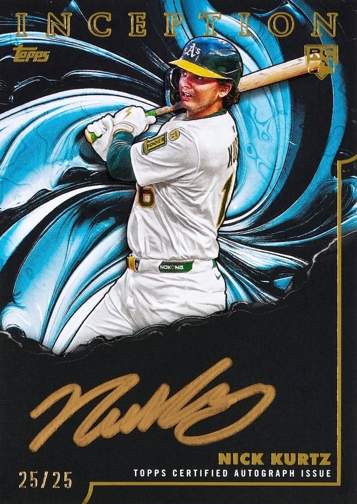 2025 Topps Inception Baseball Gold Ink Autograph Nick Kurtz RC 25/25