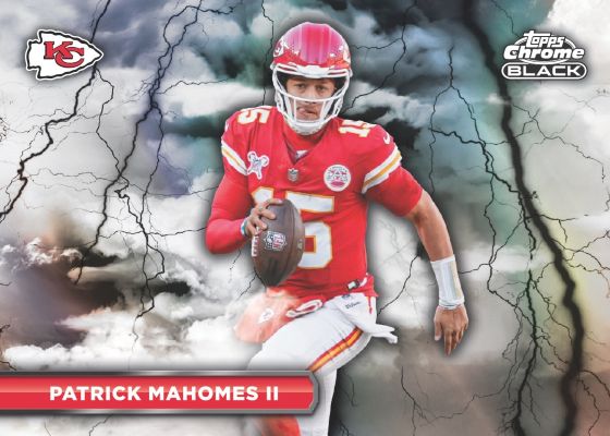 2025 Topps Chrome Black Football Black Lightning Insert Patrick Mahomes II