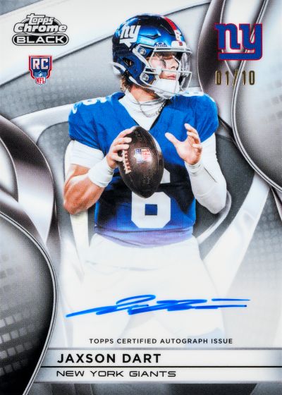 2025 Topps Chrome Black Football Rookie Autograph Jaxson Dart RC 01/10