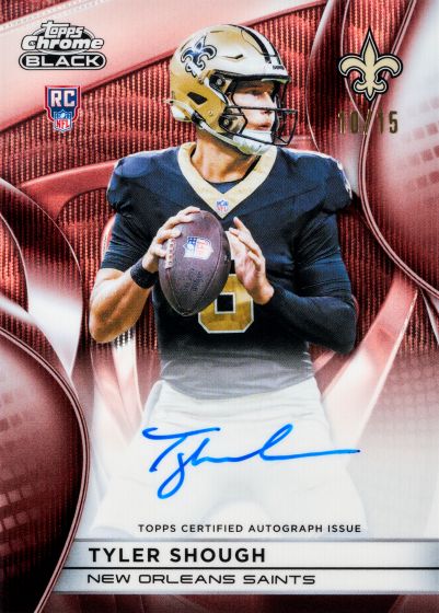 2025 Topps Chrome Black Football Rookie Autograph Red Refractor Tyler Shough RC 10/15