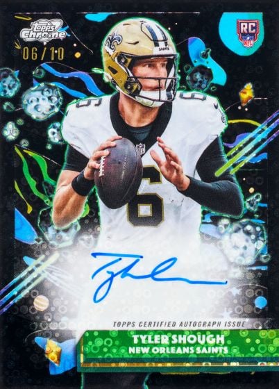 2025 Topps Cosmic Chrome Football Autographs Black Eclipse Refractor Tyler Shough RC /10