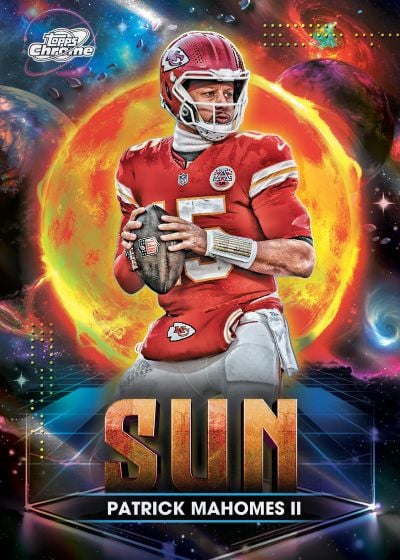 2025 Topps Cosmic Chrome Football Planetary Pursuit Sun Patrick Mahomes